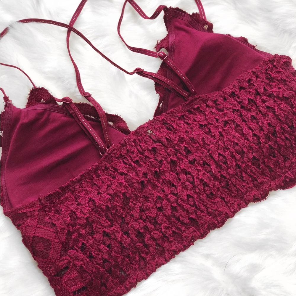 🆕 Lena Crochet Lace Bralette - Burgundy - Picture 5 of 8